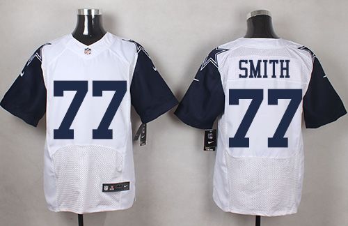 Nike Cowboys #77 Tyron Smith White Men's Stitched NFL Elite Rush Jersey - Click Image to Close